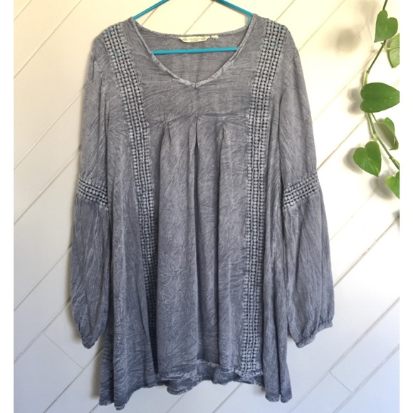 Anandas Collection Tops - 💕 Zulily Anandas Collection Gray Boho Flowy Tunic